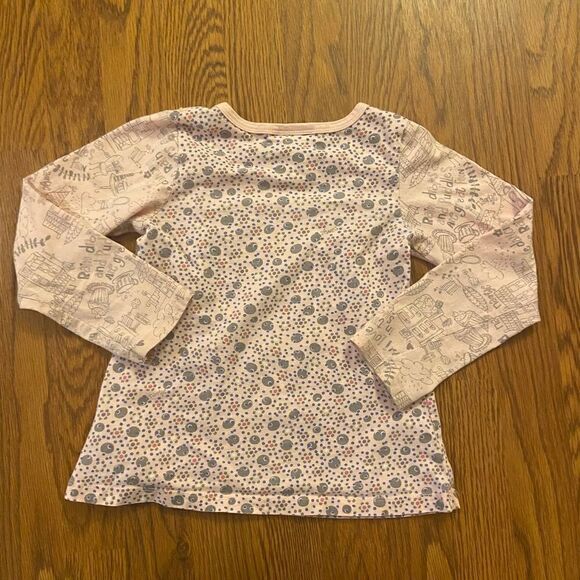 Naartjie Kids Pink & Gray Striped and Polka Dotted Long Sleeve Shirt Size 6 - Picture 2 of 5